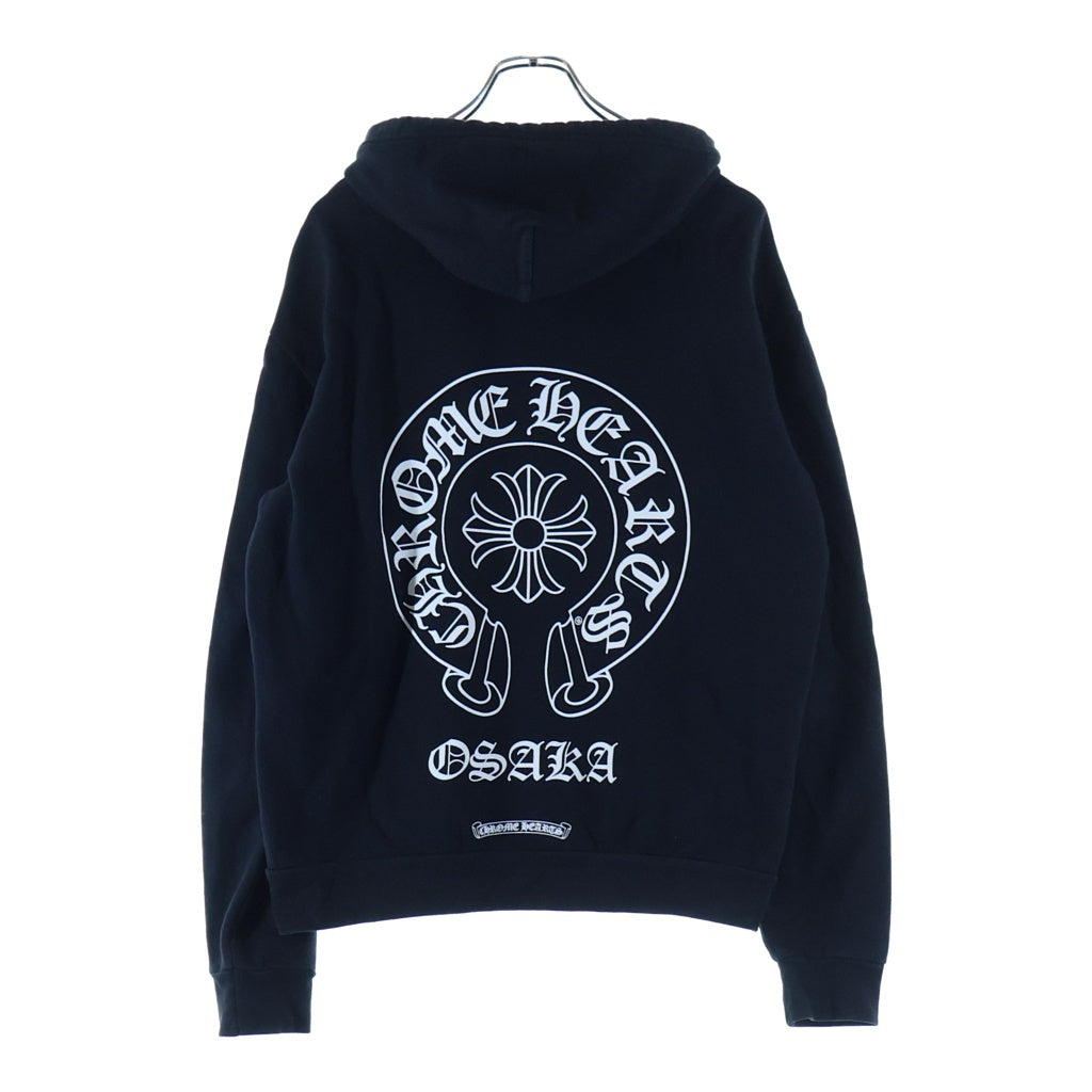 CHROME HEARTS(クロムハーツ) OSAKA Horseshoe Hoodie 大阪限定 ホースシューフーディ 袖プリント プルオーバー パーカー ブラック