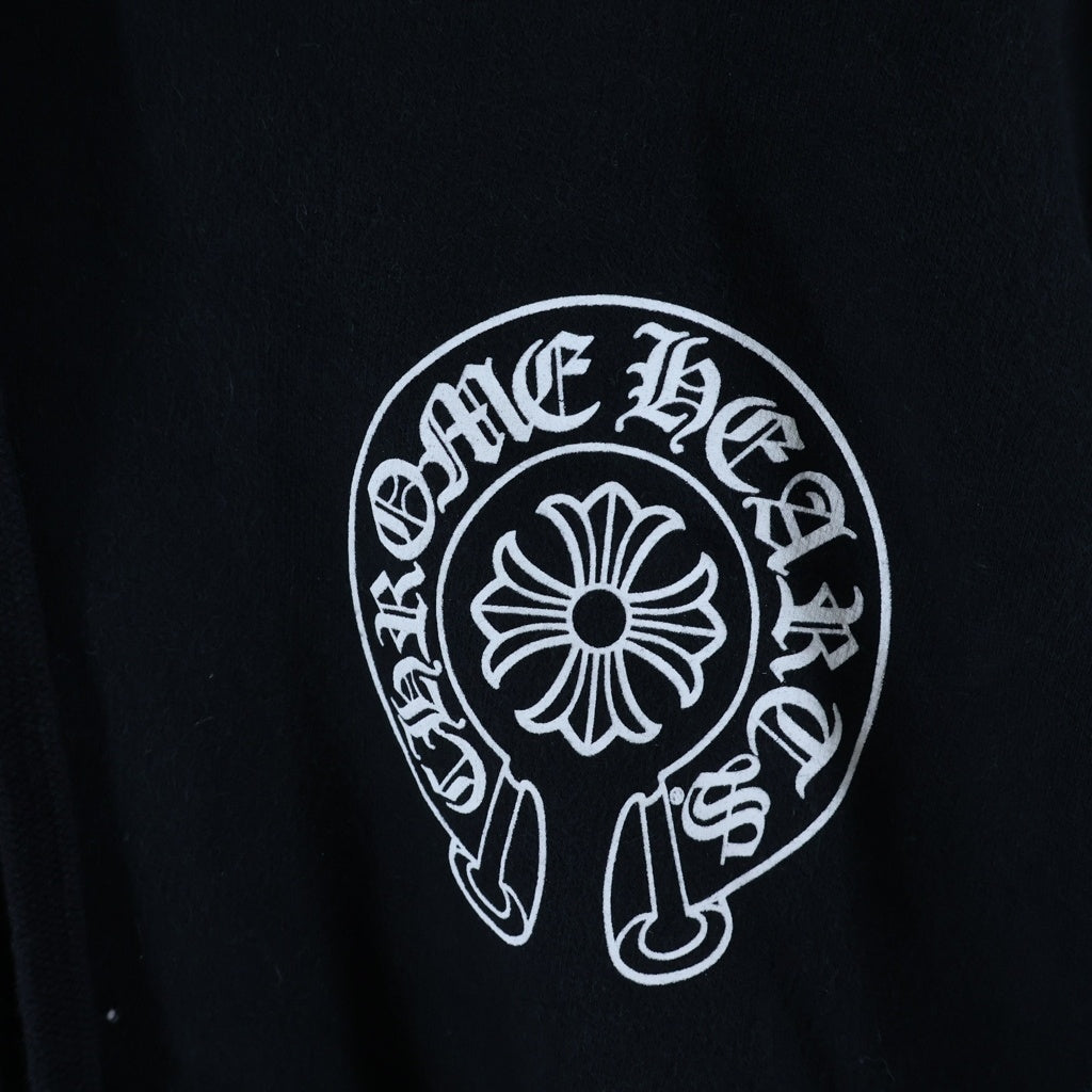 CHROME HEARTS(クロムハーツ) OSAKA Horseshoe Hoodie 大阪限定 ホースシューフーディ 袖プリント プルオーバー パーカー ブラック