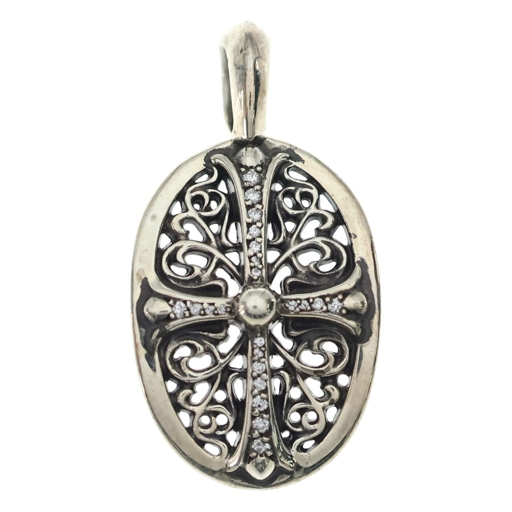 CHROME HEARTS(クロムハーツ) CLSC OVAL P/D クラシックオーバル ペンダントトップ ゴールドパヴェダイヤ シルバー