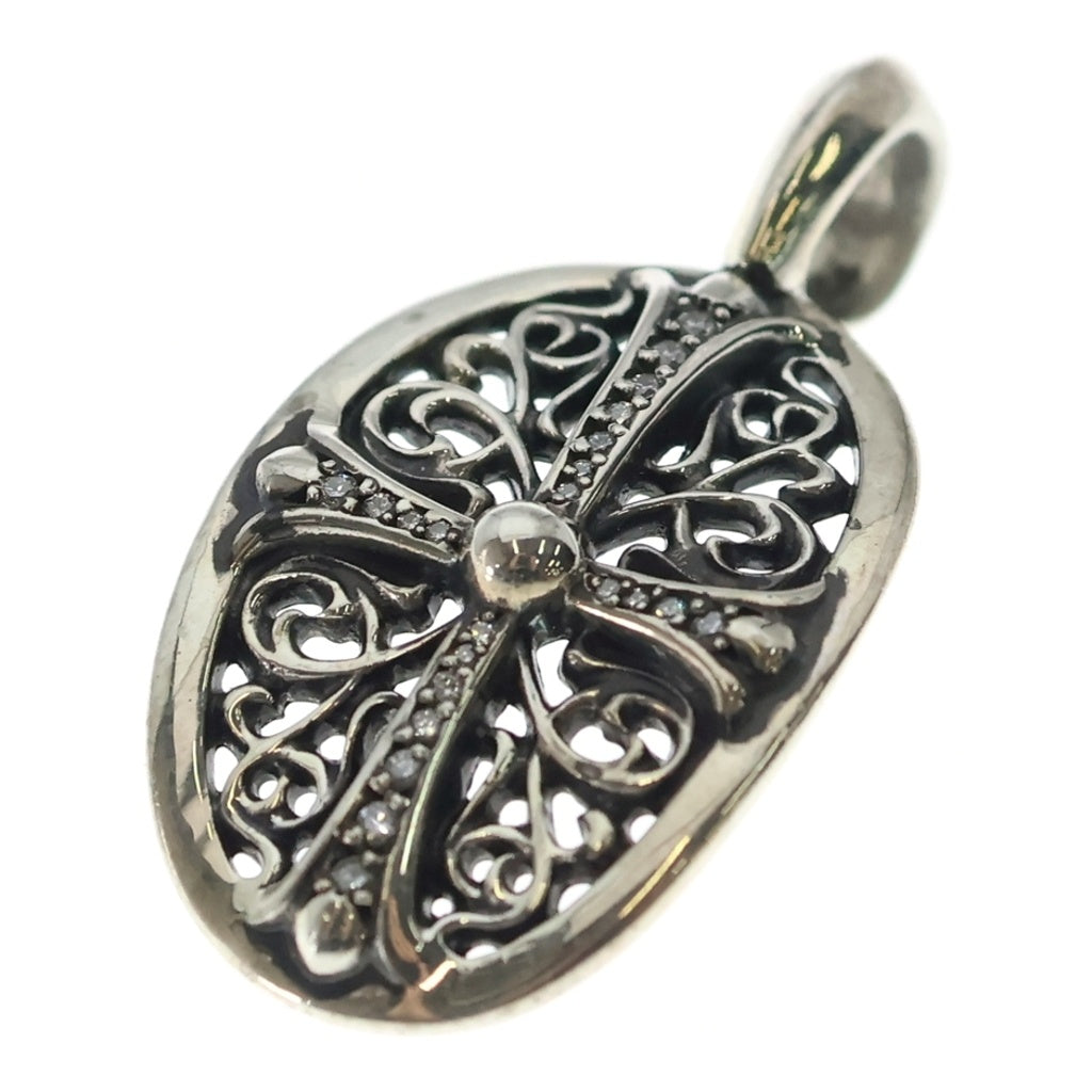 CHROME HEARTS(クロムハーツ) CLSC OVAL P/D クラシックオーバル ペンダントトップ ゴールドパヴェダイヤ シルバー