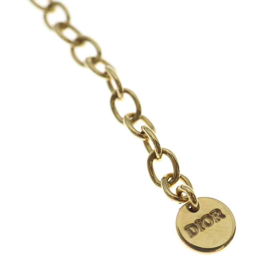 DIOR(ディオール) ロゴ ラインストーン チョーカー ゴールドGP ネックレス ゴールド/ブラック レディース