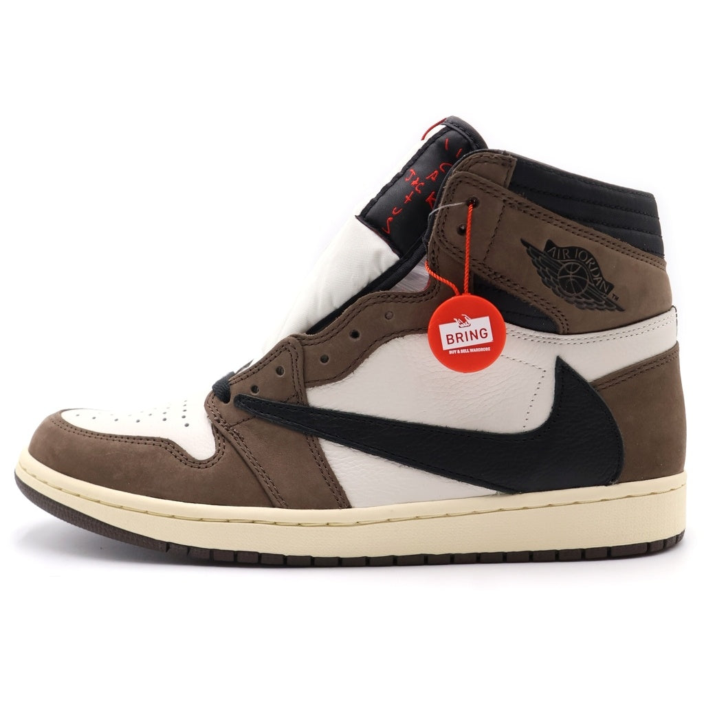 NIKE(ナイキ) ×TRAVIS SCOTT AIR JORDAN 1 RETRO HIGH OG TS SP トラヴィススコット エアジョーダン1 ハイカットスニーカー ブラウン/ホワイト CD4487-100 US10/28cm