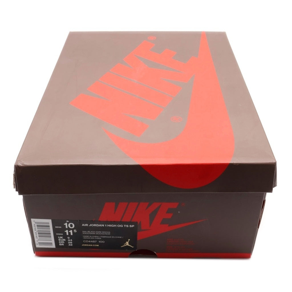 NIKE(ナイキ) ×TRAVIS SCOTT AIR JORDAN 1 RETRO HIGH OG TS SP トラヴィススコット エアジョーダン1 ハイカットスニーカー ブラウン/ホワイト CD4487-100 US10/28cm
