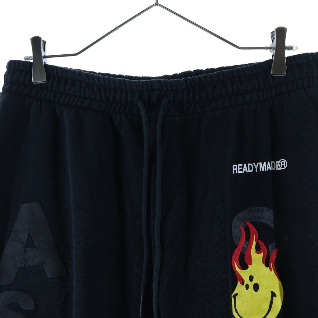 READY MADE(レディメイド) 20SS スマイルファイヤープリントスウェットロングパンツ ブラック RE-CO-BK-00-00-107