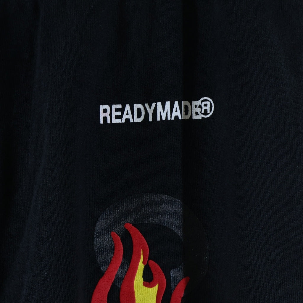 READY MADE(レディメイド) 20SS スマイルファイヤープリントスウェットロングパンツ ブラック RE-CO-BK-00-00-107