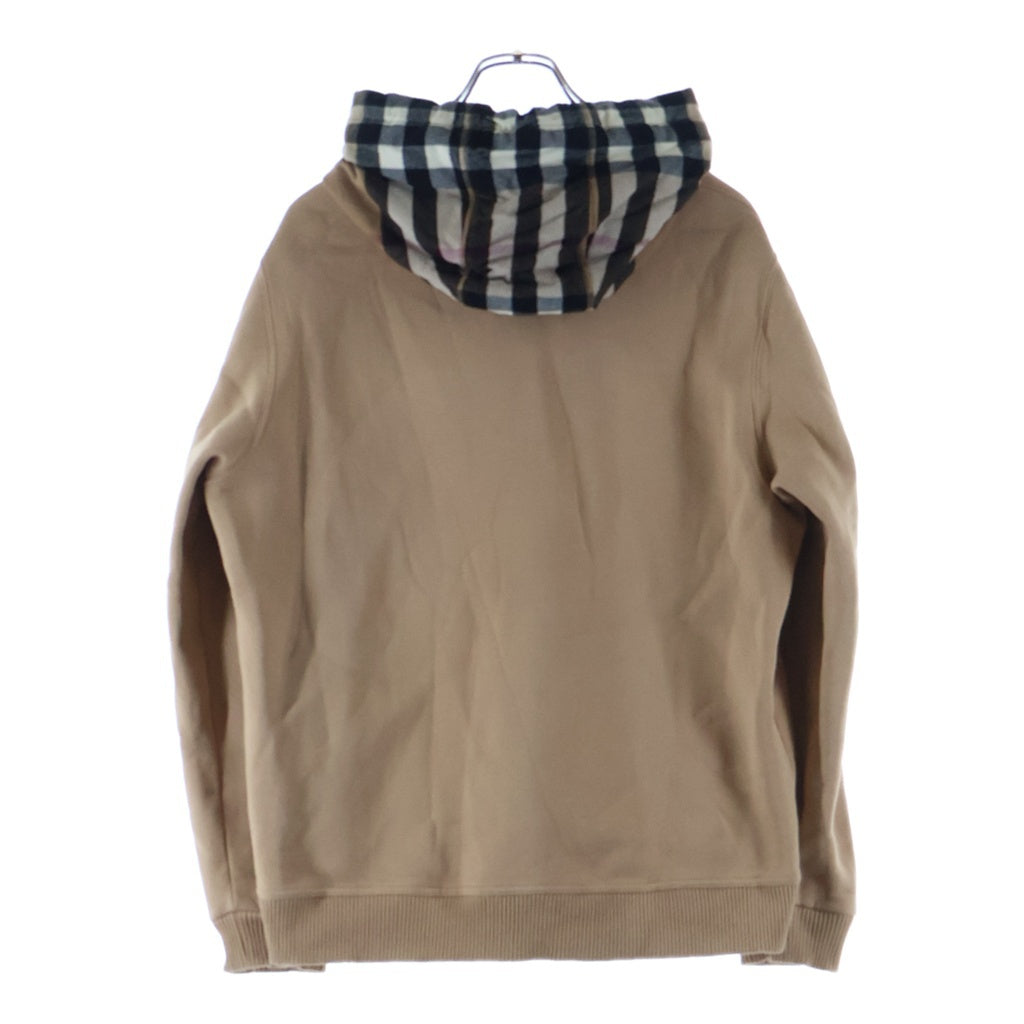 BURBERRY(バーバリー) チェックトリム コットンブレンドフーディー プルオーバーパーカー キャメル PTSIC9315VIL