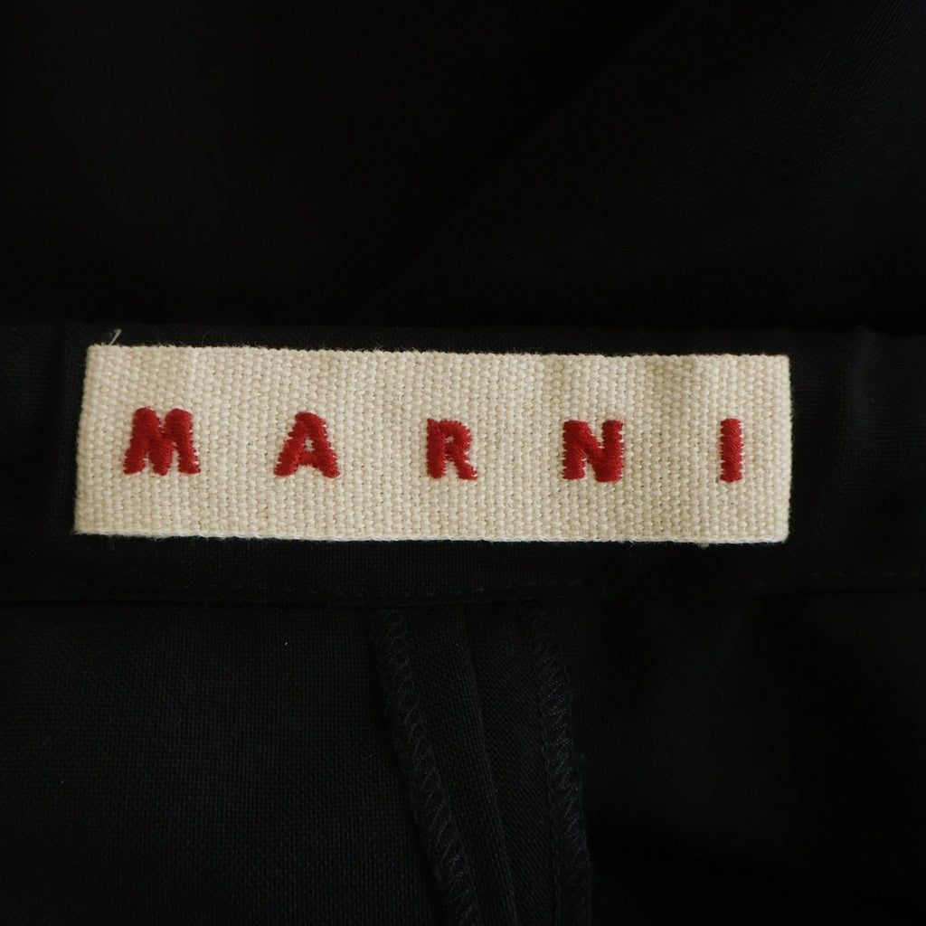 MARNI(マルニ) 25AW Tropical Wool Wrap Pants トロピカル ウール ダブルラップ パンツ ブラック PAMA0074S0 TW839