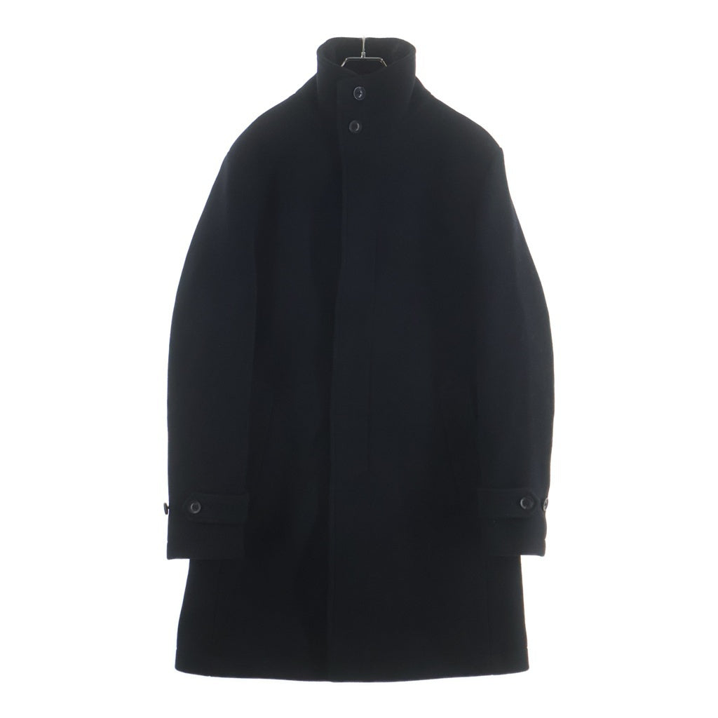 jun hashimoto(ジュンハシモト) 18AW STAND COLLAR COAT スタンドカラー メルトン コート ブラック 1011820005
