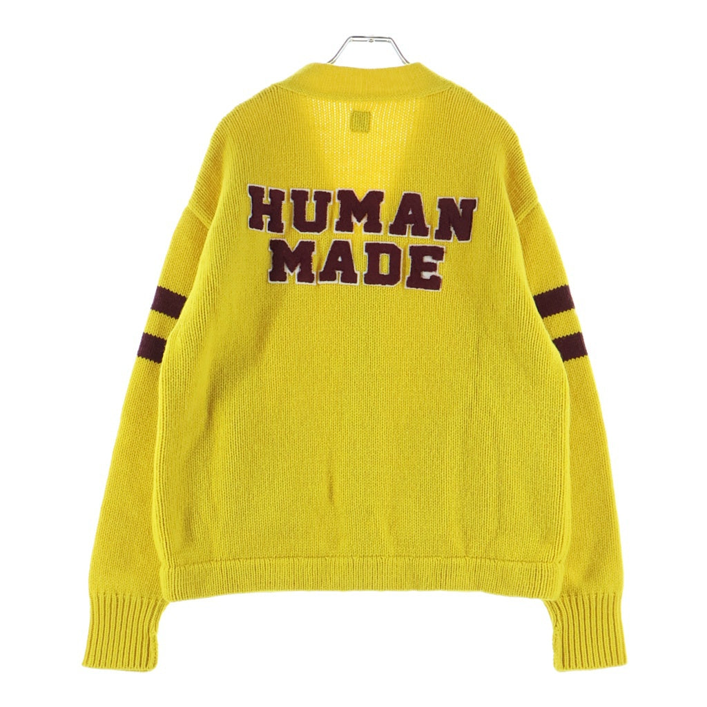 HUMAN MADE(ヒューマンメイド) LOW GAUGE KNIT CARDIGAN Hロゴワッペン ニット カーディガン イエロー