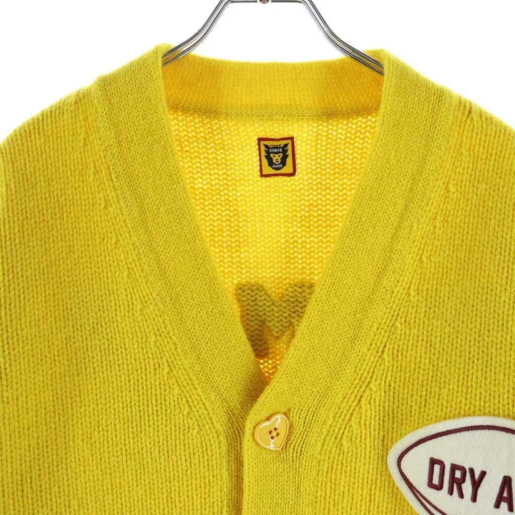 HUMAN MADE(ヒューマンメイド) LOW GAUGE KNIT CARDIGAN Hロゴワッペン ニット カーディガン イエロー