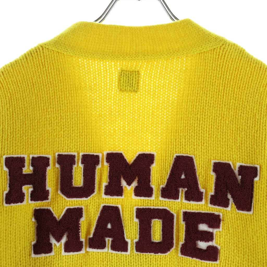 HUMAN MADE(ヒューマンメイド) LOW GAUGE KNIT CARDIGAN Hロゴワッペン ニット カーディガン イエロー