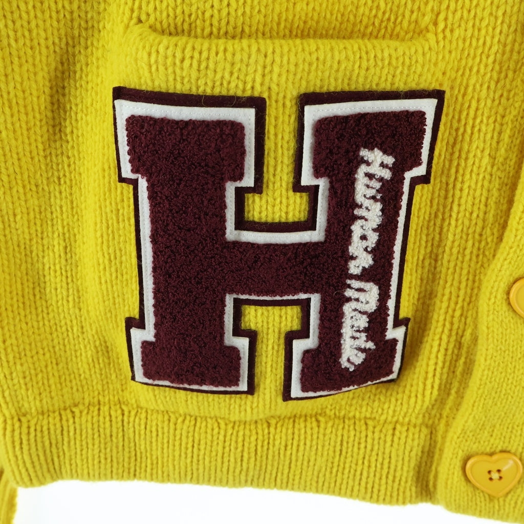 HUMAN MADE(ヒューマンメイド) LOW GAUGE KNIT CARDIGAN Hロゴワッペン ニット カーディガン イエロー