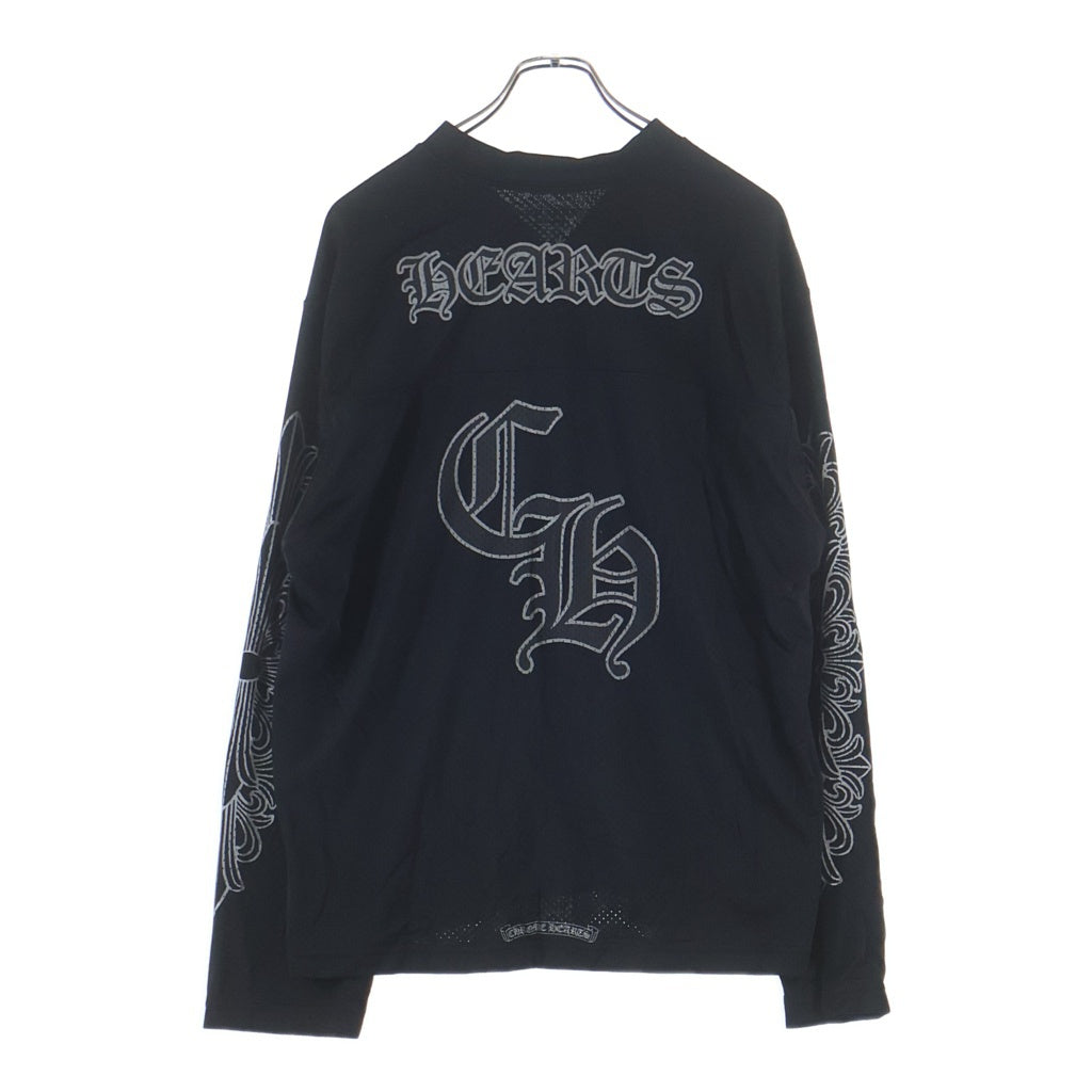 CHROME HEARTS(クロムハーツ) MESH WARM UP JERSEY メッシュワームアップジャージゲームシャツ 長袖Tシャツカットソー ロンT ブラック