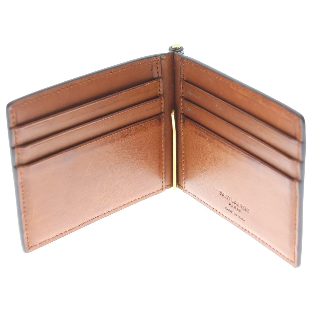 SAINT LAURENT PARIS(サンローランパリ) マネークリップ カードホルダー ル・モノグラム ブラウン 647153