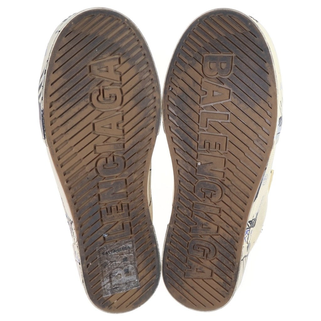 バレンシアガ　チェック柄 ミュール BALENCIAGA(バレンシアガ) DENIM SLIPPERS 総柄ミュール サンダル