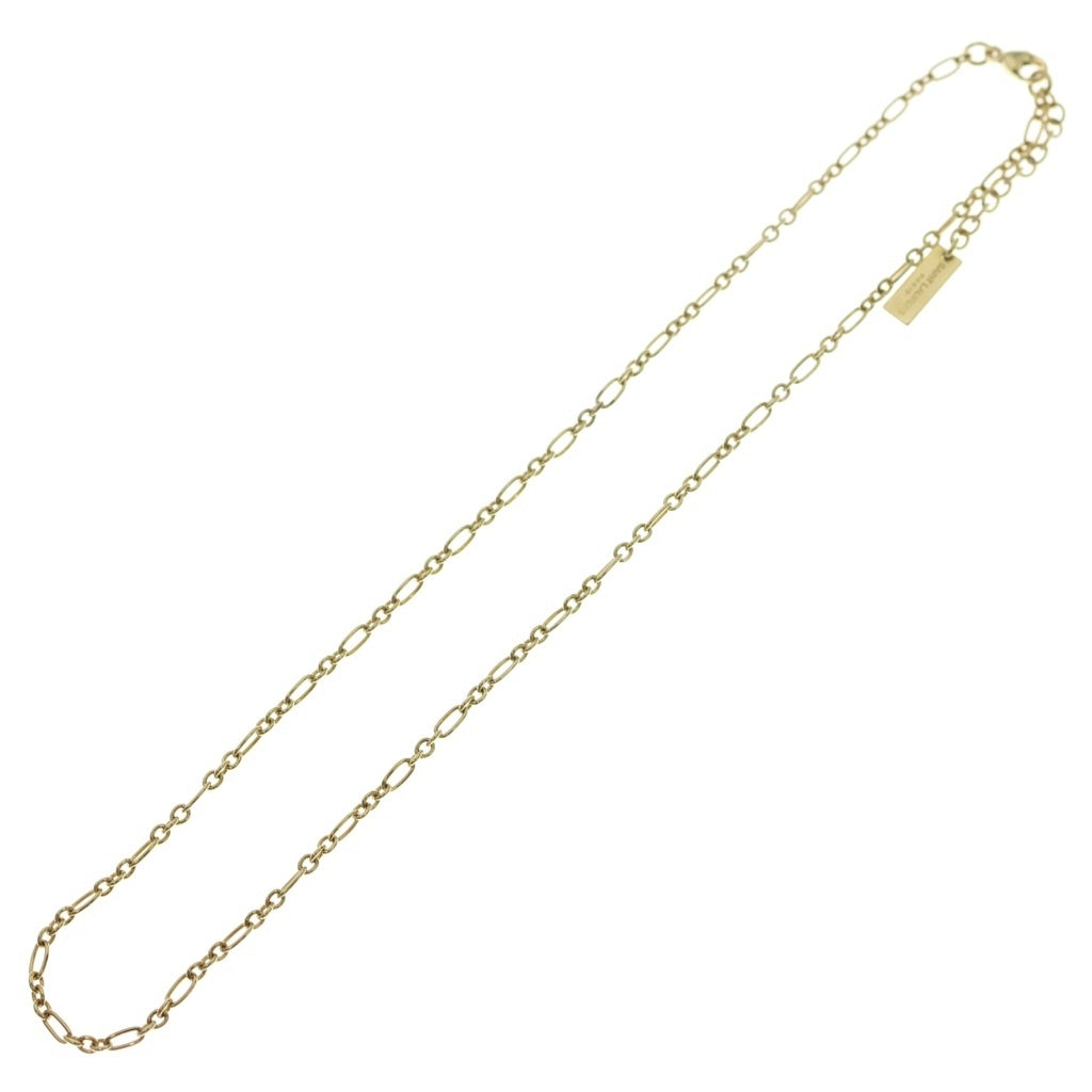SAINT LAURENT PARIS(サンローランパリ) チェーンネックレス ロゴプレート ゴールド