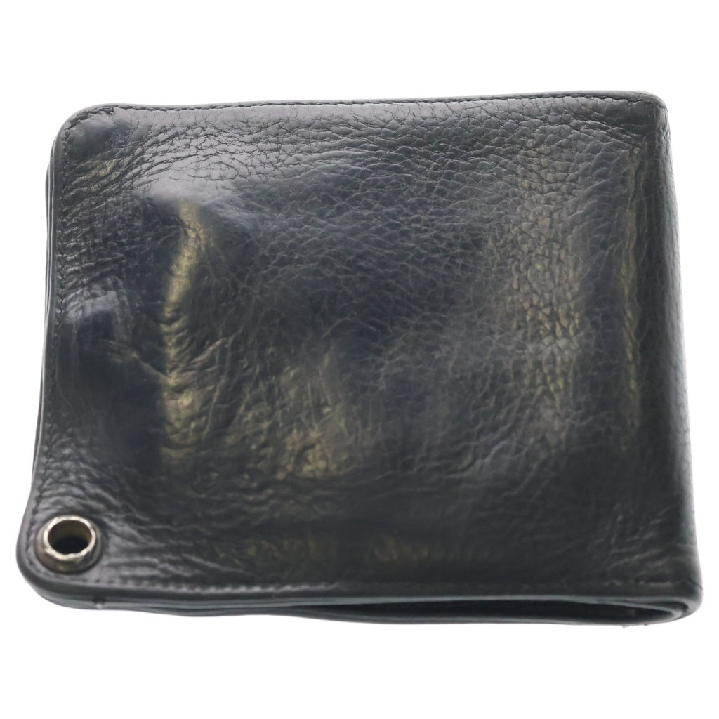 CHROME HEARTS(クロムハーツ) 1SNAP 1スナップ クロス ボールボタン レザーウォレット 財布 ブラック