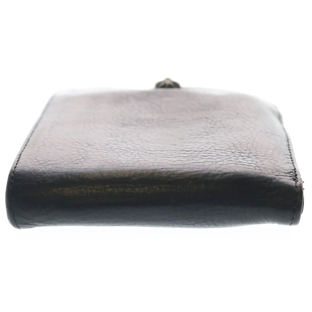 CHROME HEARTS(クロムハーツ) 1SNAP 1スナップ クロス ボールボタン レザーウォレット 財布 ブラック