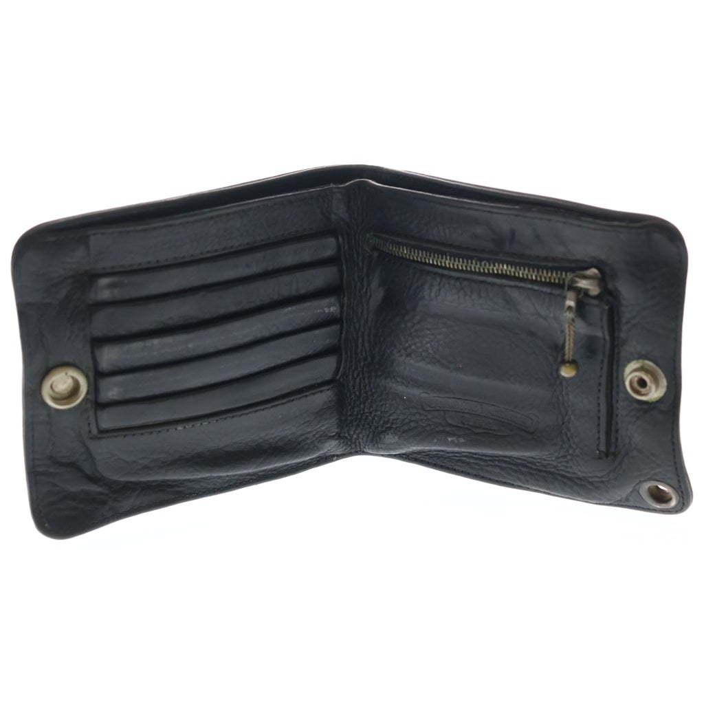 CHROME HEARTS(クロムハーツ) 1SNAP 1スナップ クロス ボールボタン レザーウォレット 財布 ブラック