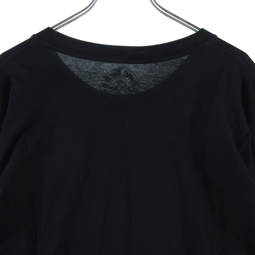 CHROME HEARTS(クロムハーツ) FLRL CRS HORSESHOE L/S バックホースシュー 袖フローラル ロングスリーブカットソー 長袖Tシャツ ブラック