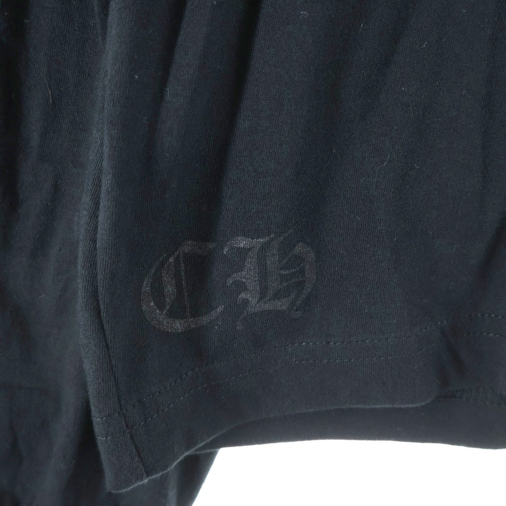 CHROME HEARTS(クロムハーツ) CH LS NECK LOGO ネックロゴプリント 袖ロゴ 長袖Tシャツ ロングスリーブカットソー ブラック