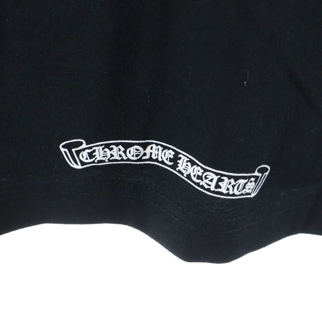 CHROME HEARTS(クロムハーツ) CH LS NECK LOGO ネックロゴプリント 袖ロゴ 長袖Tシャツ ロングスリーブカットソー ブラック