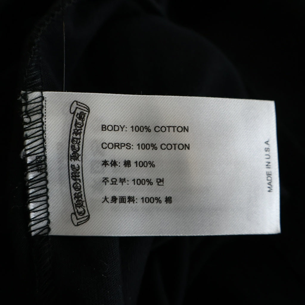 CHROME HEARTS(クロムハーツ) CH LS NECK LOGO ネックロゴプリント 袖ロゴ 長袖Tシャツ ロングスリーブカットソー ブラック