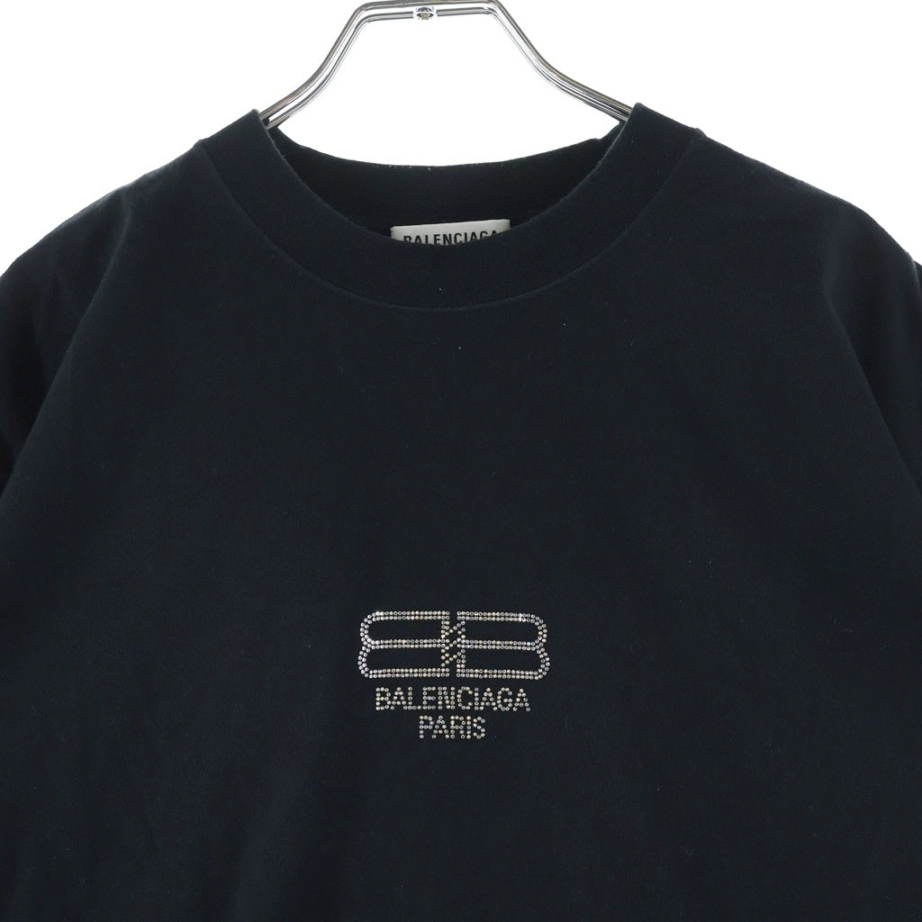 BALENCIAGA(バレンシアガ) BBロゴ ラインストーン装飾 クルーネック