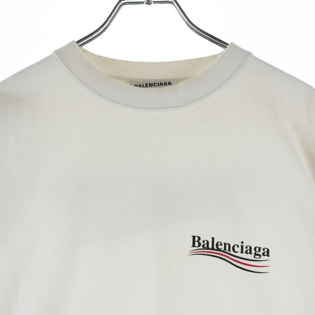 BALENCIAGA(バレンシアガ) キャンペーンロゴプリント クルーネック 半袖Tシャツ ホワイト 620941 TIV52 9040