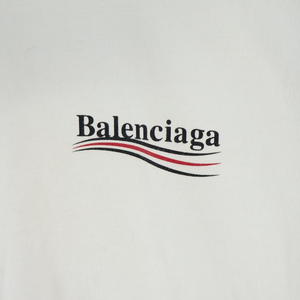 BALENCIAGA(バレンシアガ) キャンペーンロゴプリント クルーネック 半袖Tシャツ ホワイト 620941 TIV52 9040