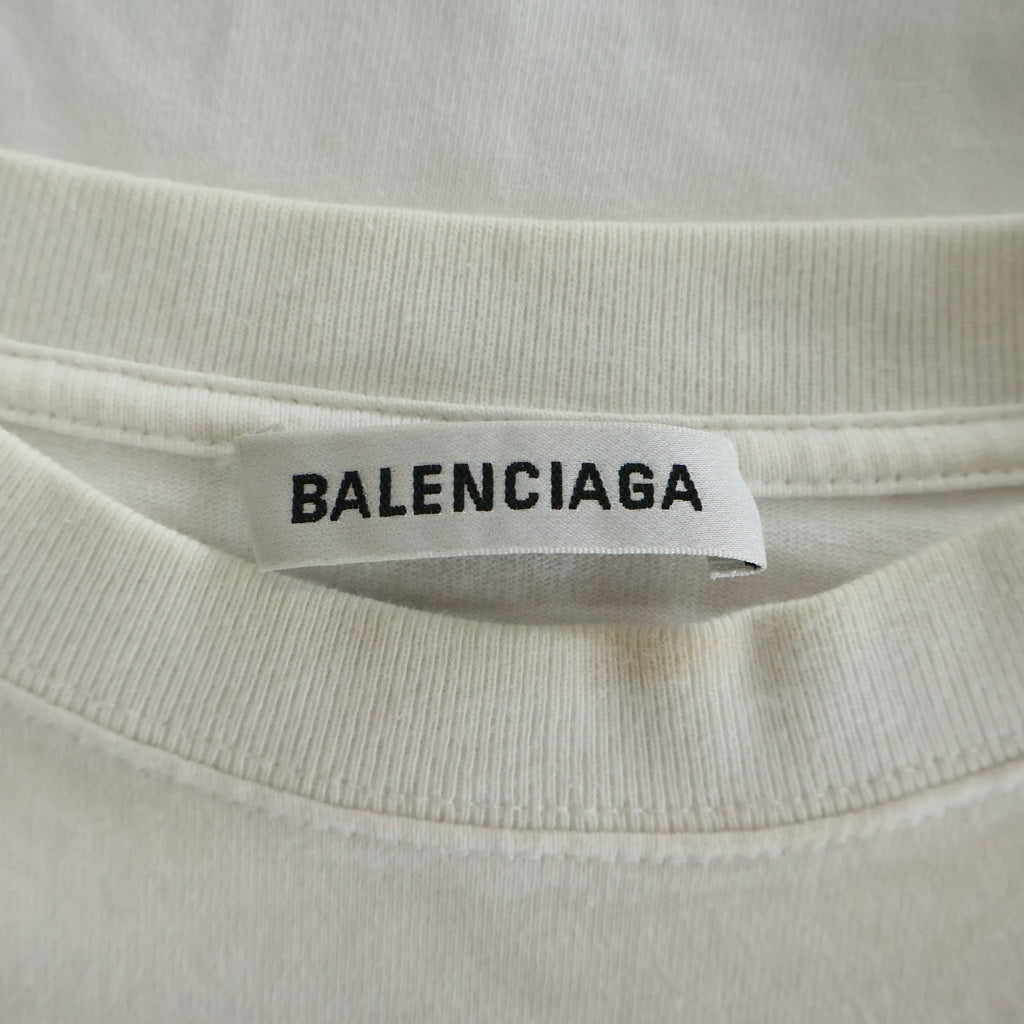 BALENCIAGA(バレンシアガ) キャンペーンロゴプリント クルーネック 半袖Tシャツ ホワイト 620941 TIV52 9040