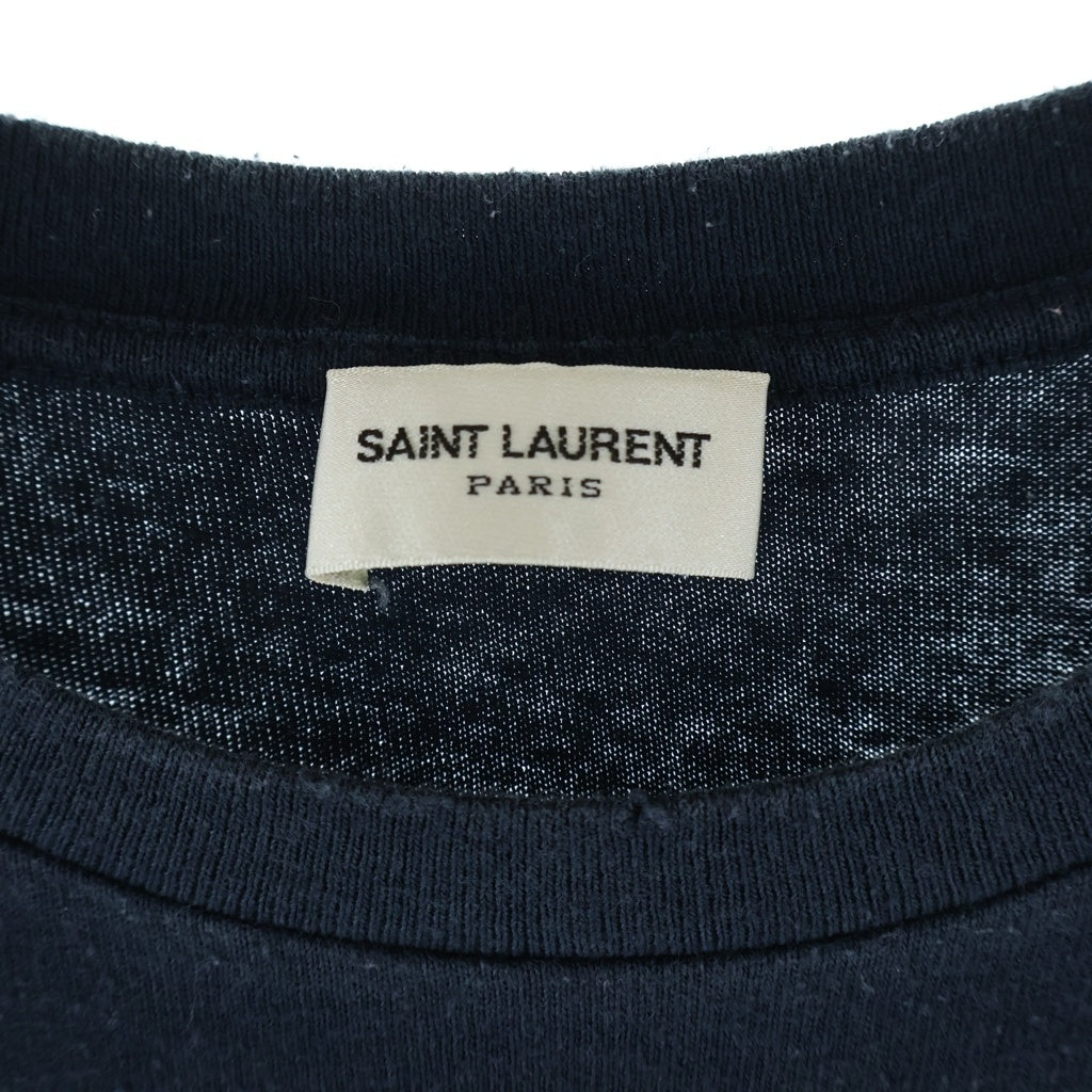 SAINT LAURENT PARIS(サンローランパリ) 21AW フロントリーグプリント クルーネック 半袖Tシャツ ネイビー 668815 YB2UH