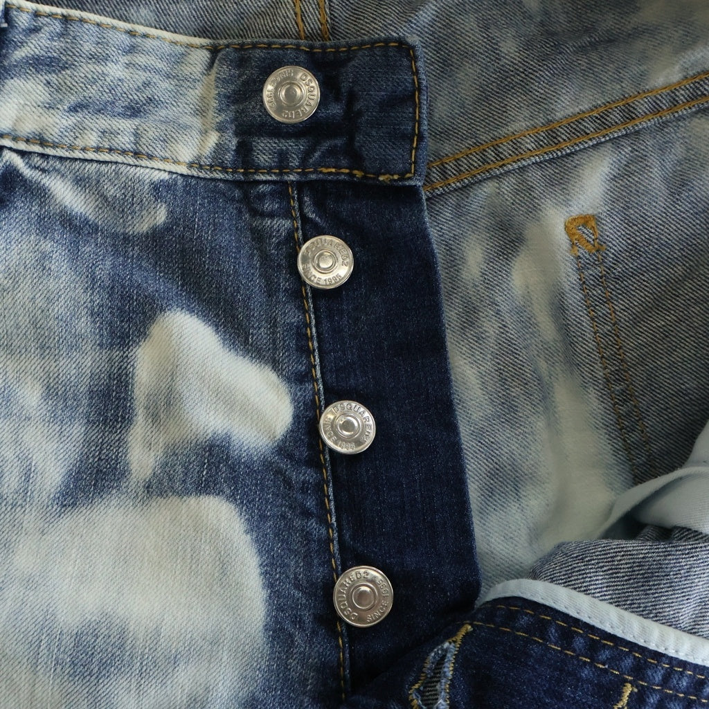 DSQUARED2(ディースクエアード) 15SS デニム ツイルボタンフライショーツ ハーフパンツ ブルー S74MU0358 S39781