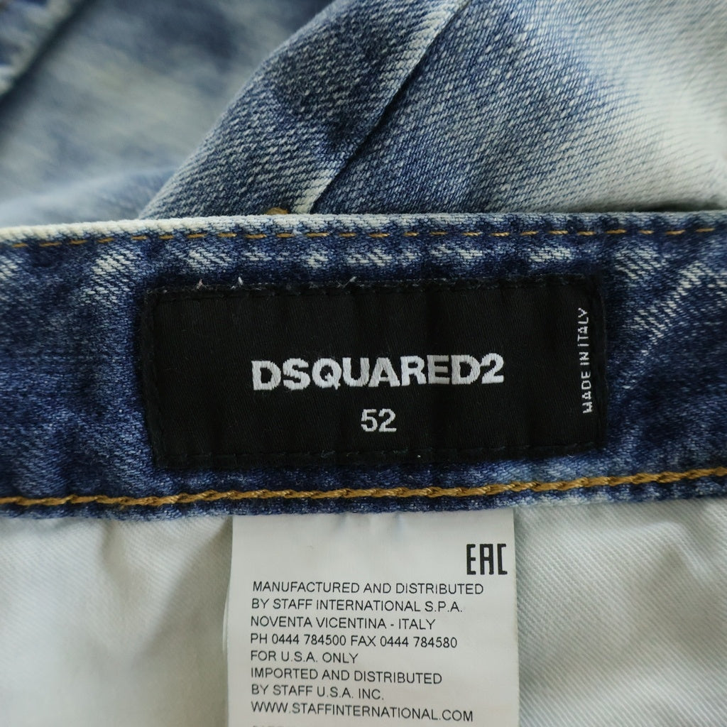 DSQUARED2(ディースクエアード) 15SS デニム ツイルボタンフライショーツ ハーフパンツ ブルー S74MU0358 S39781