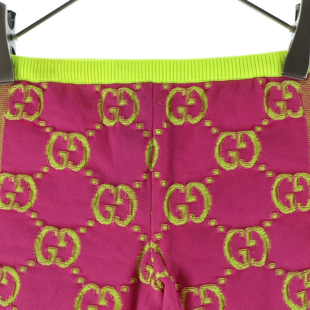 GUCCI(グッチ) GGロゴ総柄 キッズ レギンス ピンク/イエロー 692058 4KAA5
