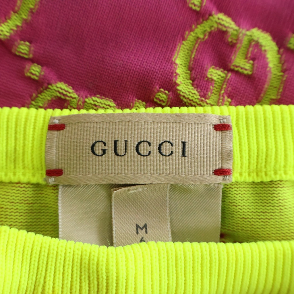 GUCCI(グッチ) GGロゴ総柄 キッズ レギンス ピンク/イエロー 692058 4KAA5