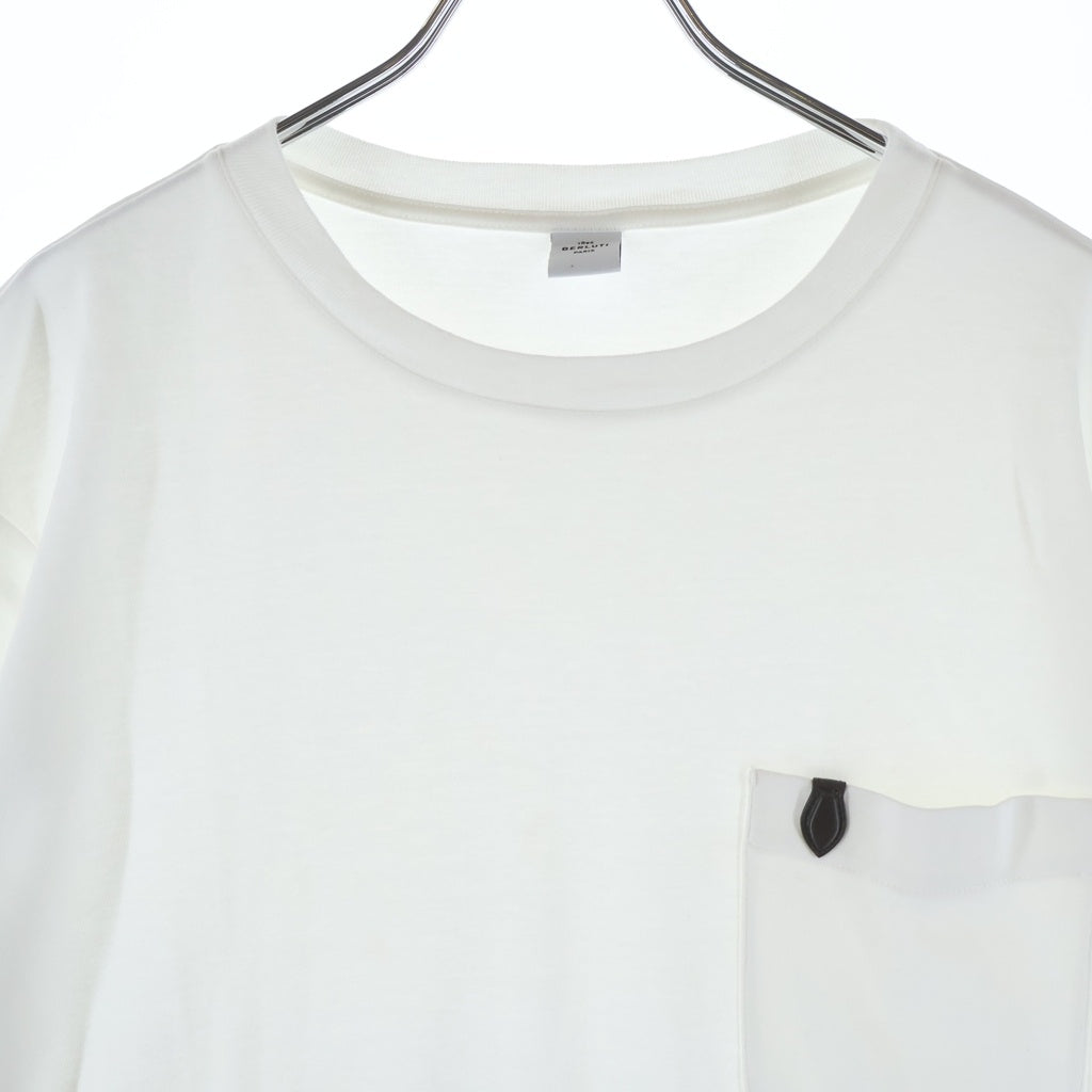 Berluti(ベルルッティ) ポケットレザーディティール クルーネック 半袖Tシャツ ホワイト R29JRS160JAEK