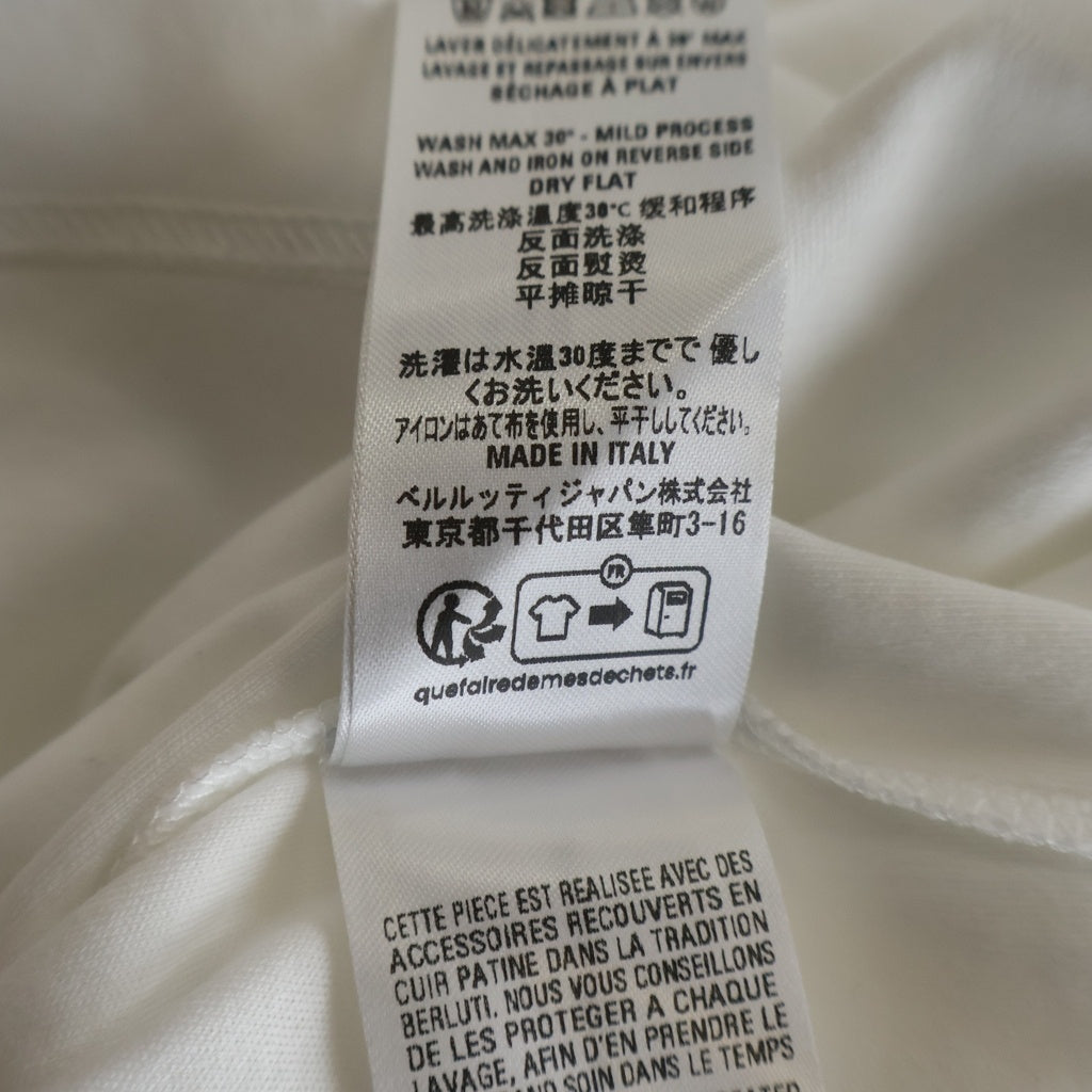 Berluti(ベルルッティ) ポケットレザーディティール クルーネック 半袖Tシャツ ホワイト R29JRS160JAEK