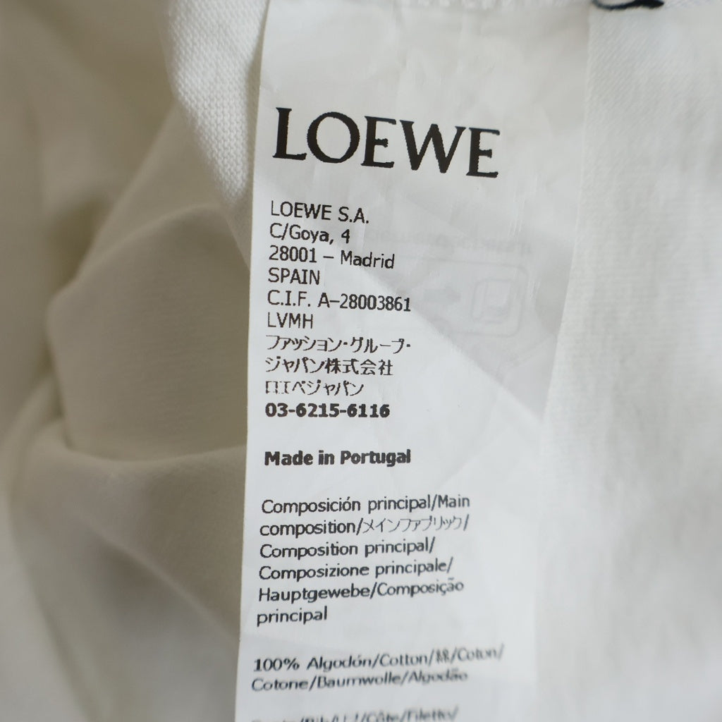 LOEWE(ロエベ) アナグラムロゴ刺繍 クルーネック 半袖Tシャツ ホワイト H526Y22XBC