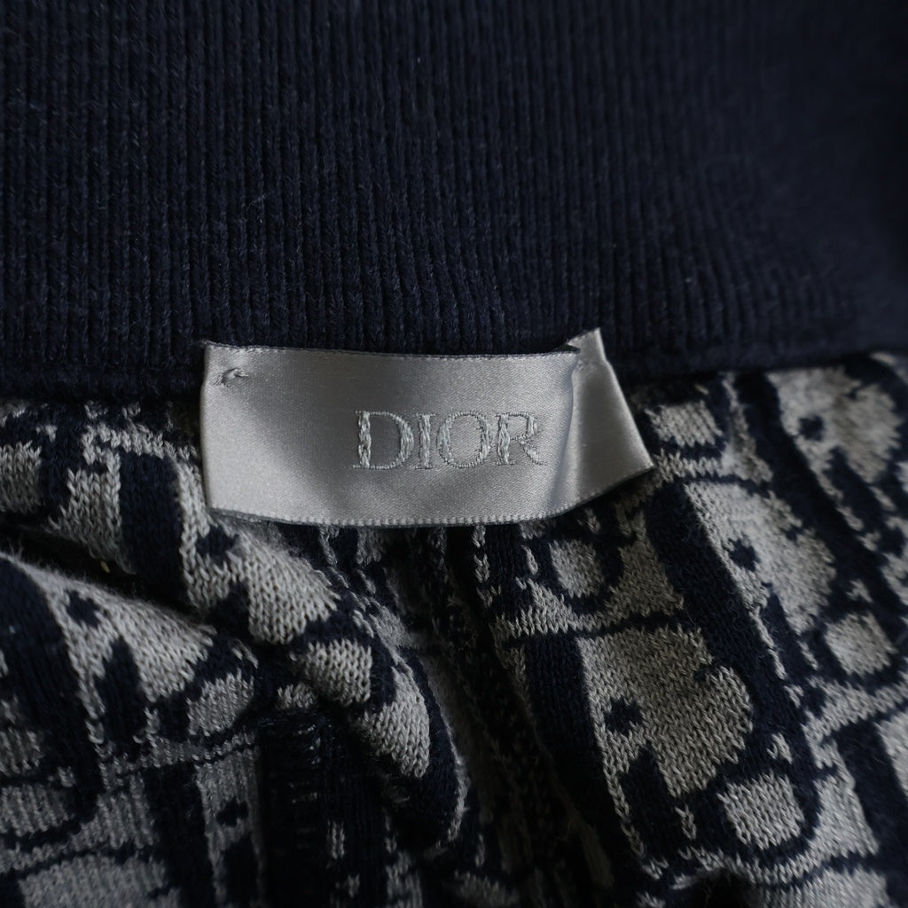 DIOR(ディオール) 21AW オブリーク ロゴ刺繍 カシミヤ混 スウェット ロングパンツ ネイビー 113M120AT225