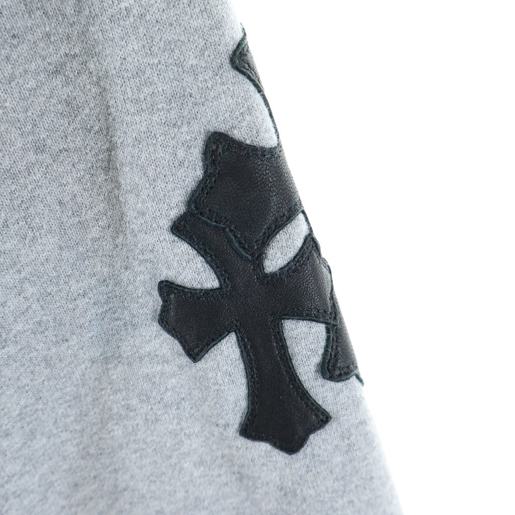 CHROME HEARTS(クロムハーツ) Y NOT SWTSHRT GYN U PAPER JAM クロスパッチ付きクルーネックスウェット グレー
