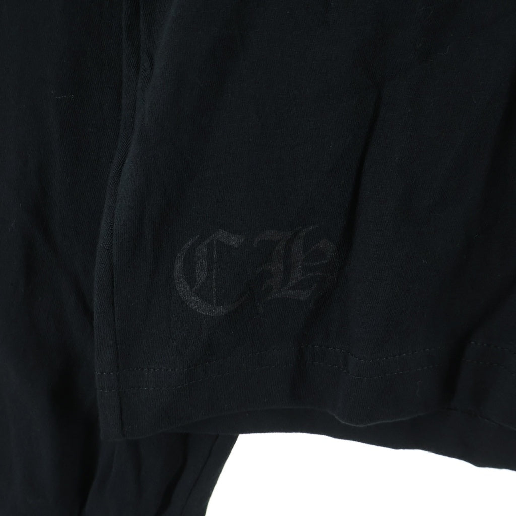 CHROME HEARTS(クロムハーツ) CH LS NECK LOGO ネックロゴプリント 袖ロゴ 長袖Tシャツ ロングスリーブカットソー ブラック