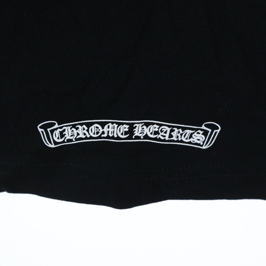 CHROME HEARTS(クロムハーツ) CH LS NECK LOGO ネックロゴプリント 袖ロゴ 長袖Tシャツ ロングスリーブカットソー ブラック