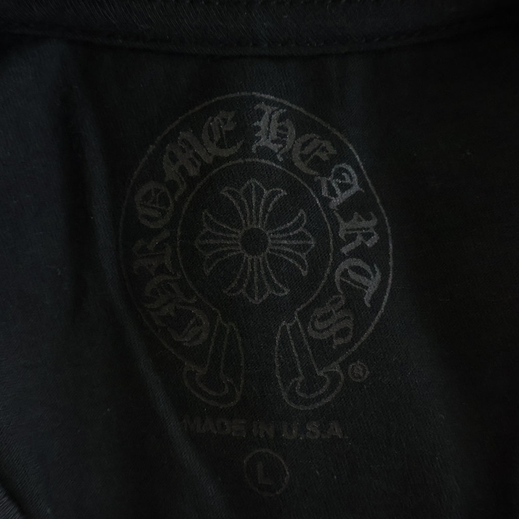 CHROME HEARTS(クロムハーツ) CH LS NECK LOGO ネックロゴプリント 袖ロゴ 長袖Tシャツ ロングスリーブカットソー ブラック