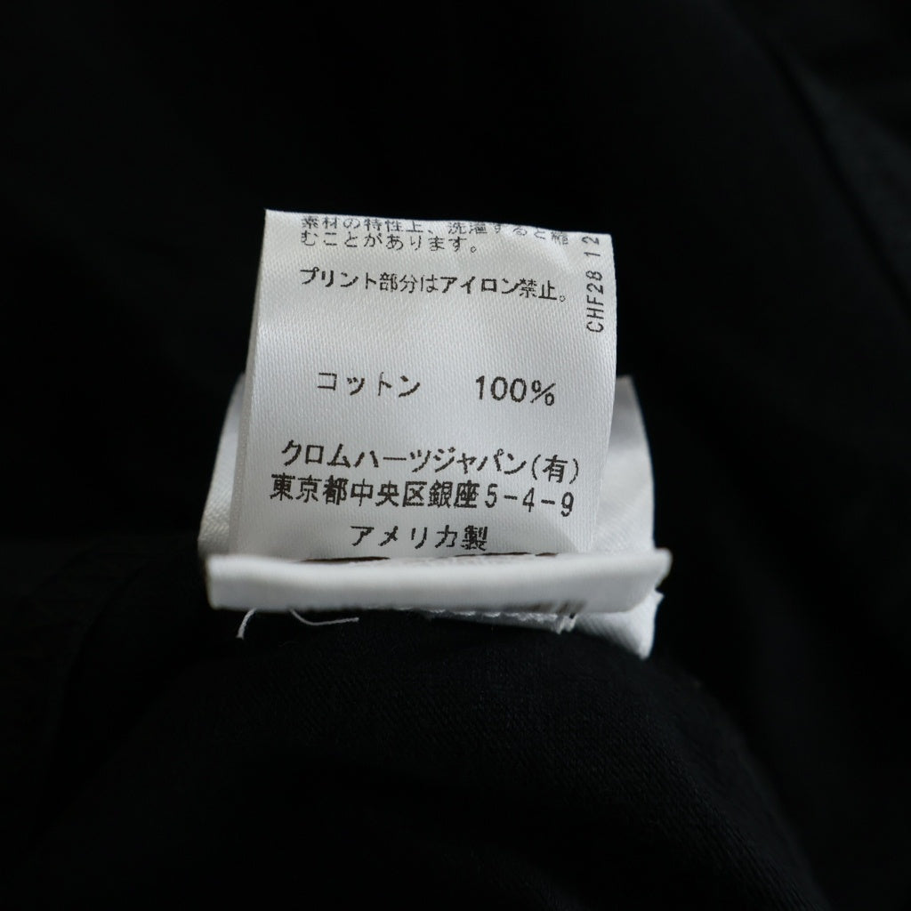 CHROME HEARTS(クロムハーツ) CH LS NECK LOGO ネックロゴプリント 袖ロゴ 長袖Tシャツ ロングスリーブカットソー ブラック
