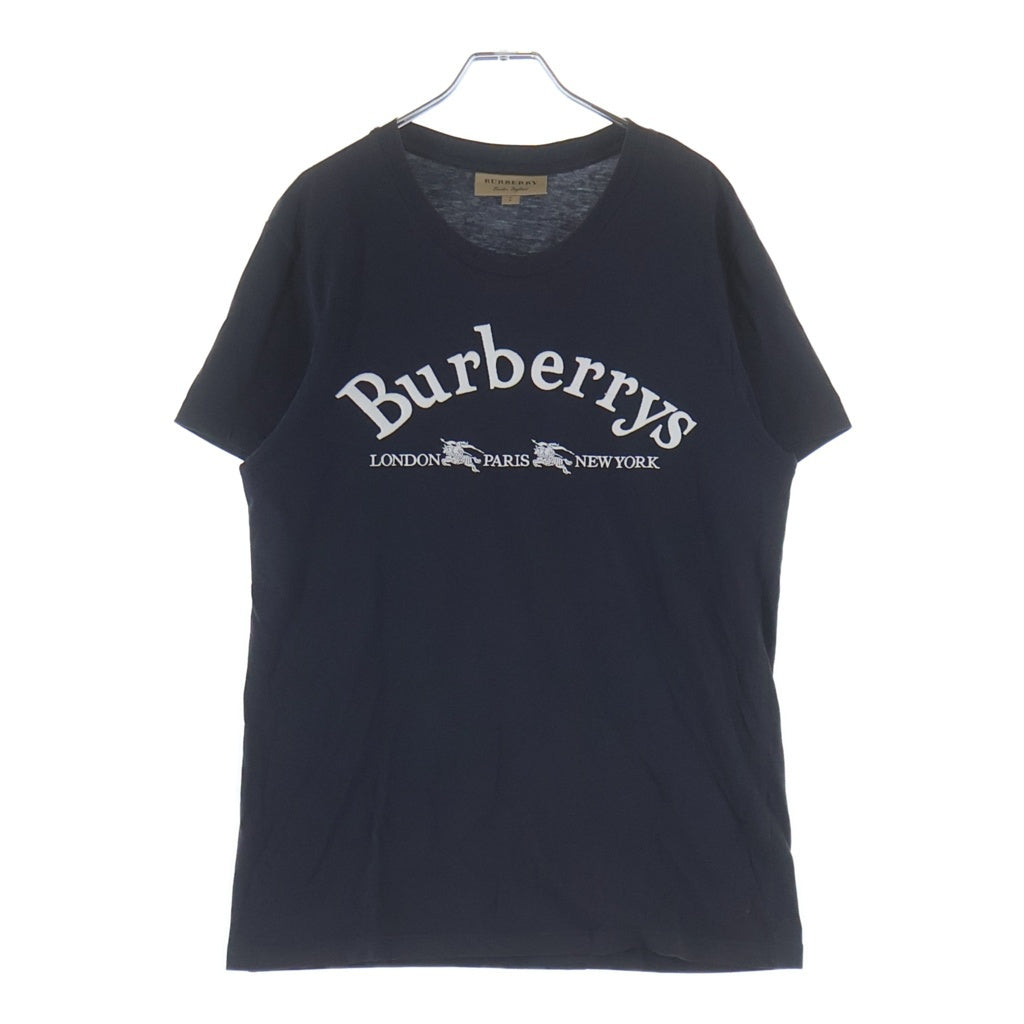 BURBERRY(バーバリー) フロントロゴ刺繍 クルーネック 半袖Tシャツ ネイビー 8002954/68E