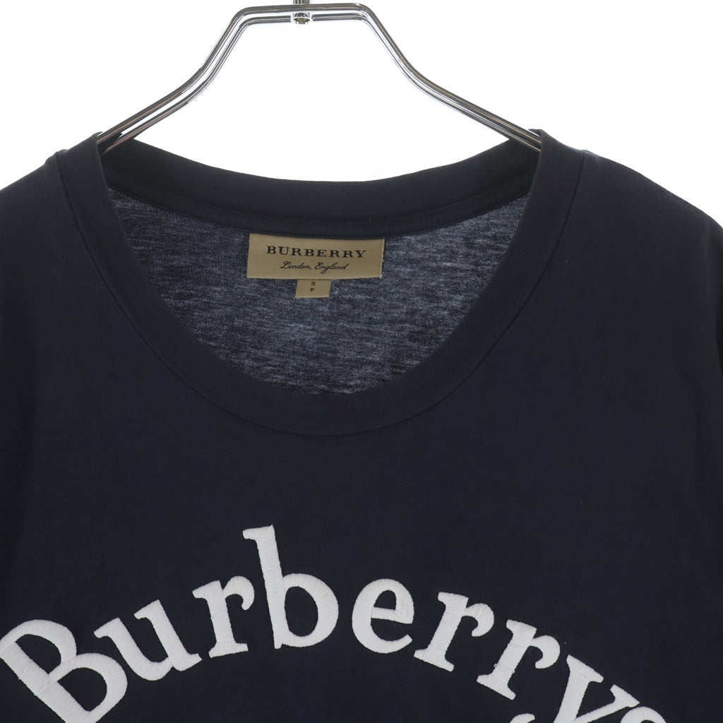 BURBERRY(バーバリー) フロントロゴ刺繍 クルーネック 半袖Tシャツ ネイビー 8002954/68E