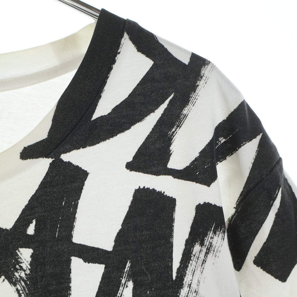 BURBERRY(バーバリー) 総柄プリント クルーネック 半袖Tシャツ ホワイト 4073848/68L