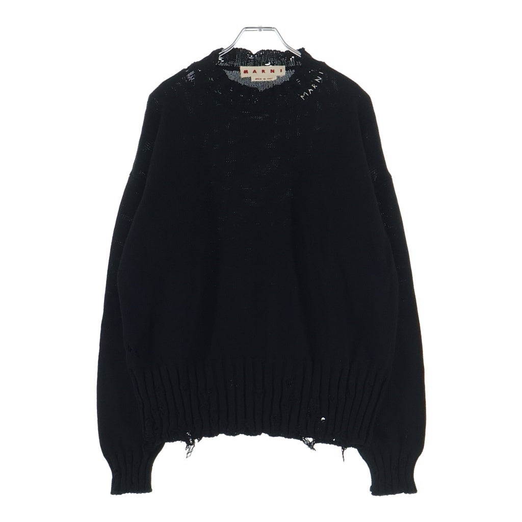 MARNI(マルニ) ダメージクルーネックニットセーター ブラック GCMG0210A0 UFC652