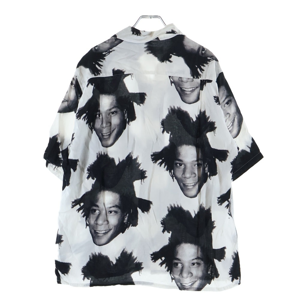 WACKO MARIA(ワコマリア) JEAN MICHEL BASQUIAT S/S HAWAIIAN SHIRT ジャンミシェルバスキア ショートスリーブハワイアンシャツ 総柄 開襟 オープンカラー ブラック/ホワイト